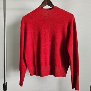 Goelia Wool Mock Neck Red Sweater - US6
